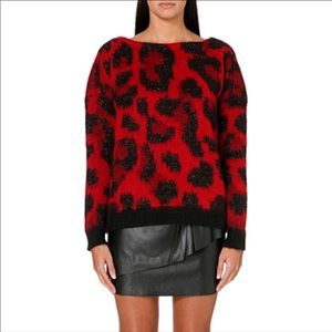 Maje kolette printed mohair sweater